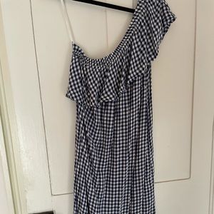 NWT Velvet one shoulder gingham dress